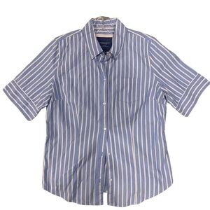 American Eagle Striped Button Shirt - Short Sleeve
